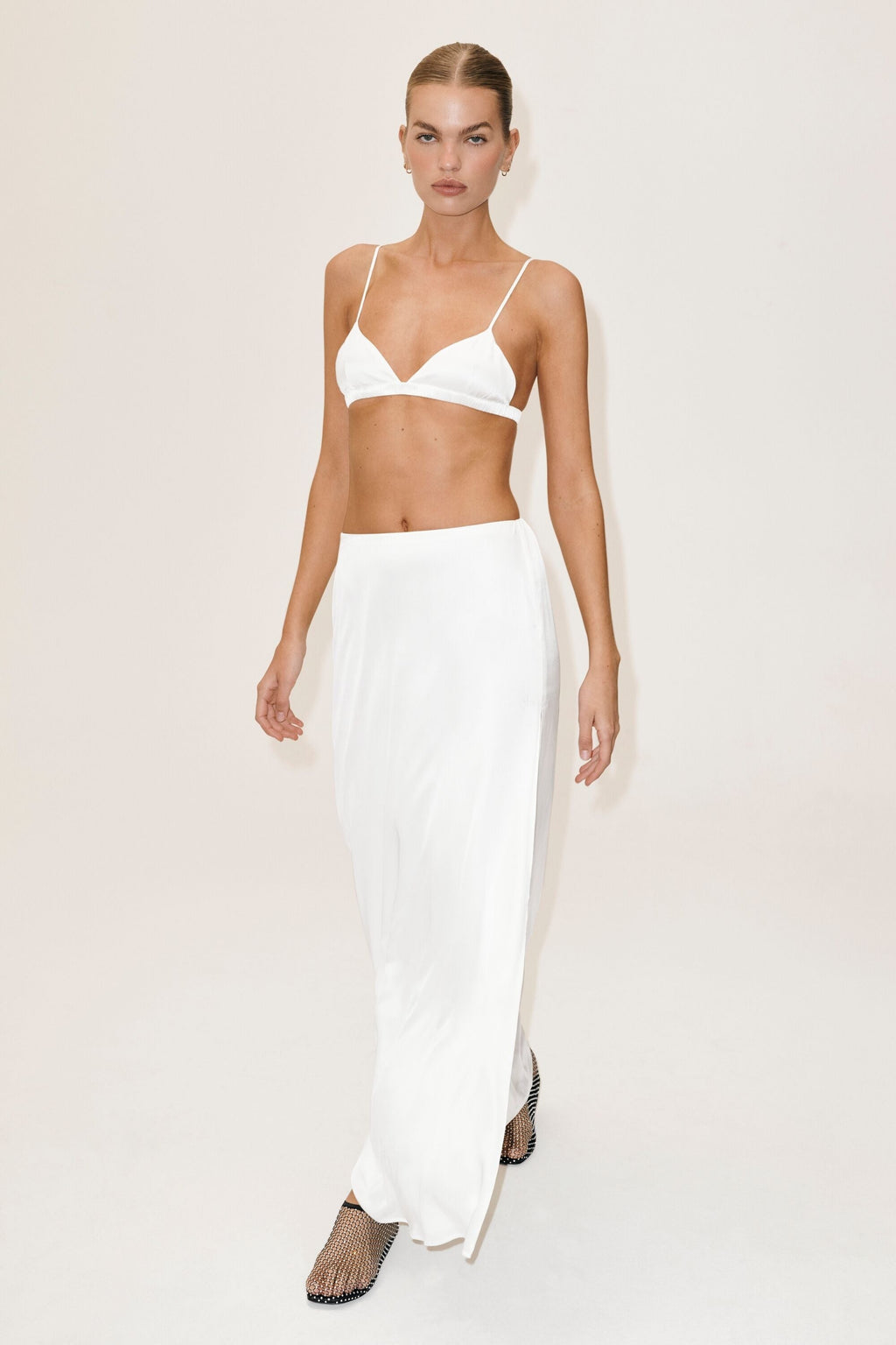 Silk Blend Radiance Bra - White