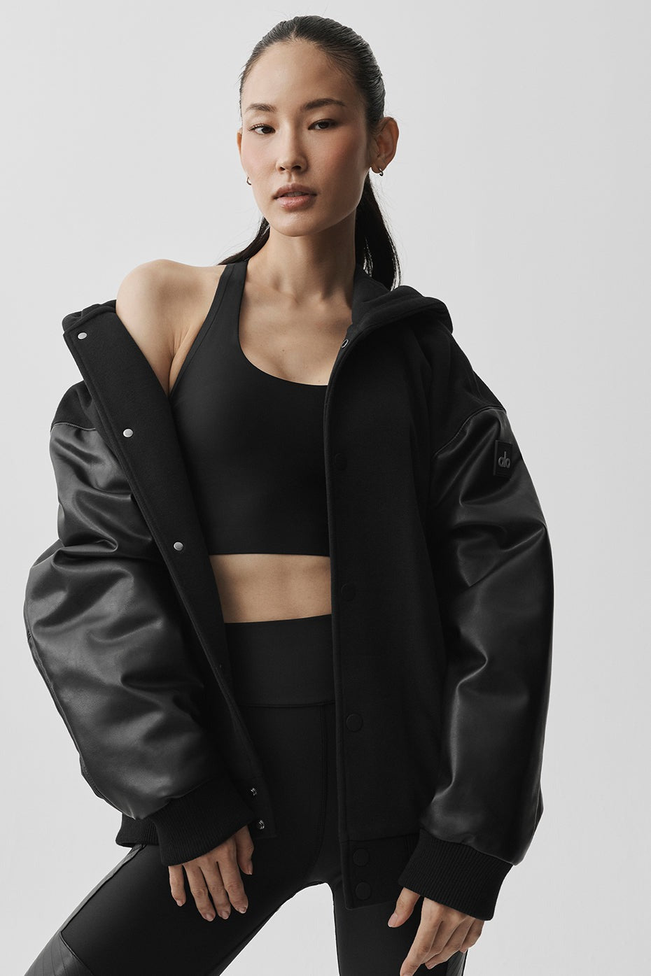 Select Hooded Bomber Jacket - Black