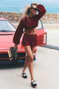 Cotton High-Waist Real Deal Short - Summer Romance Red