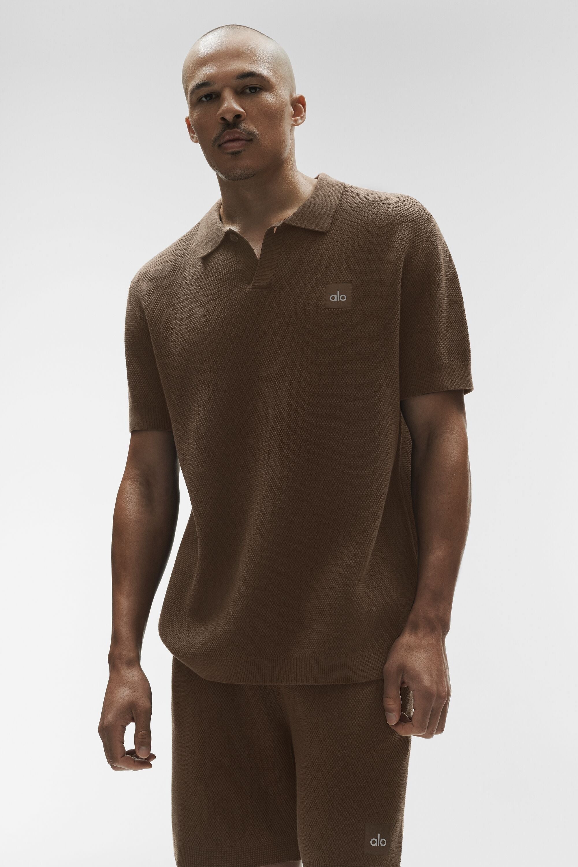 Sports Club Sweater Knit Polo - Espresso