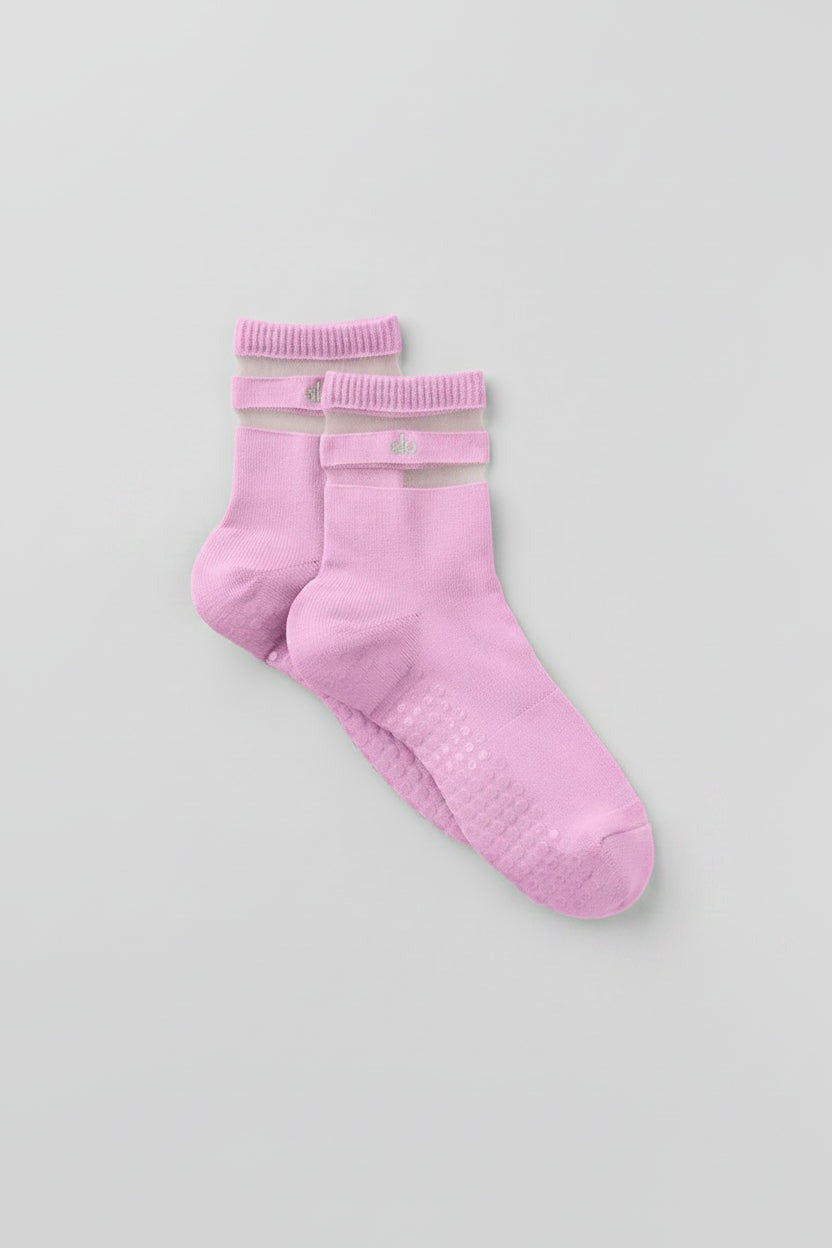 Women's Pulse Grip Sock - Candy Heart Pink