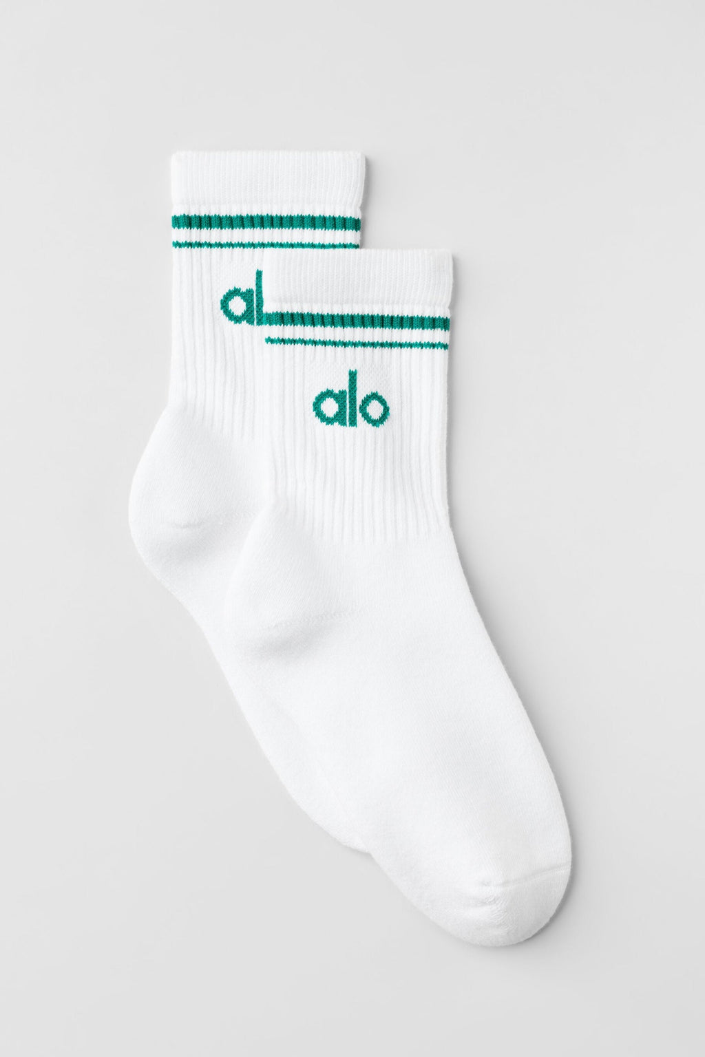 Unisex Half-Crew Throwback Sock - White/Emerald Isle