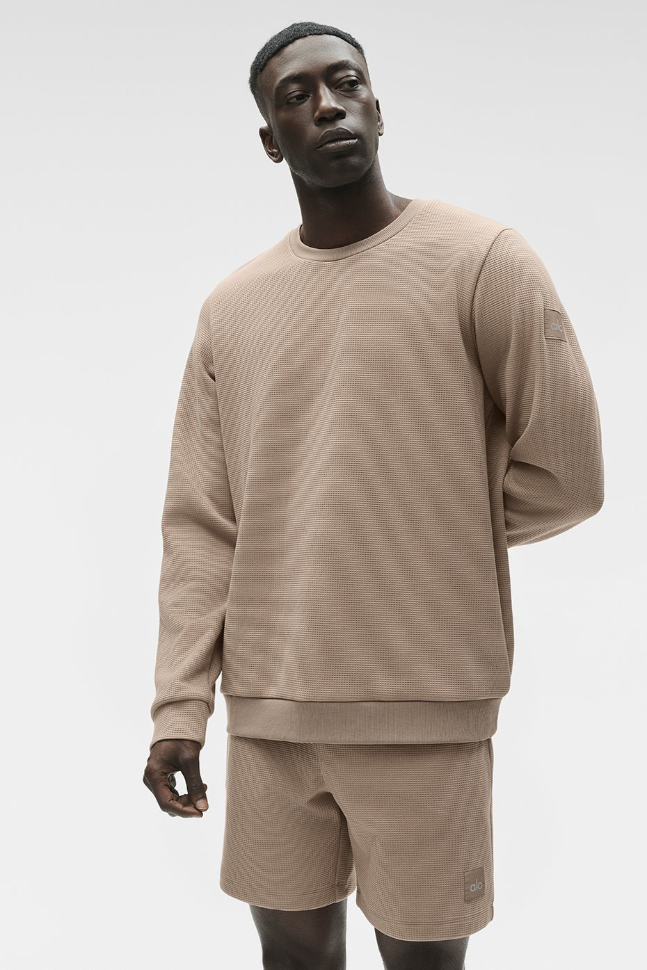 Waffle Lounge Long Sleeve Crew - Gravel