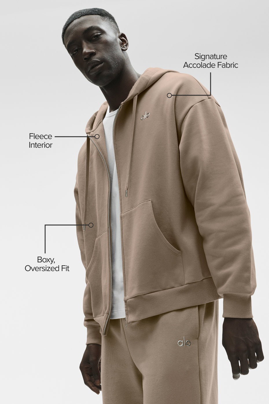 Accolade Full Zip Hoodie - Gravel
