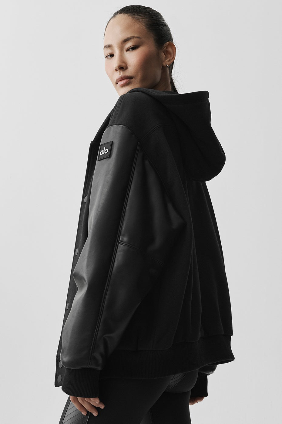 Select Hooded Bomber Jacket - Black