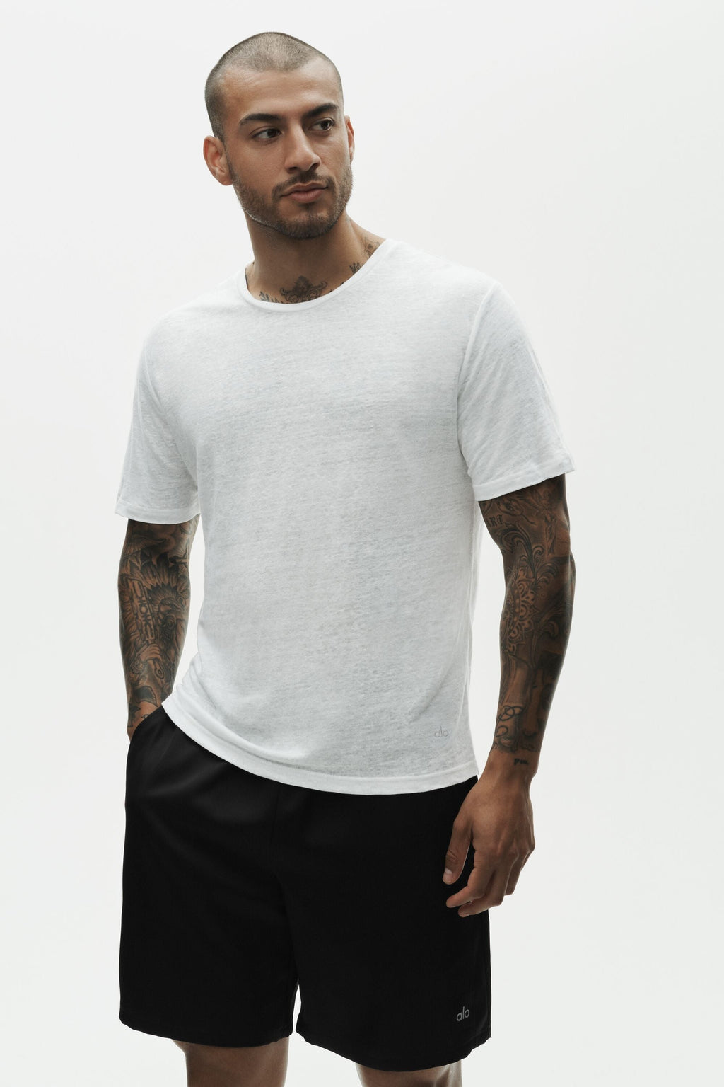 Linen Jersey Coastal Short Sleeve Tee - White