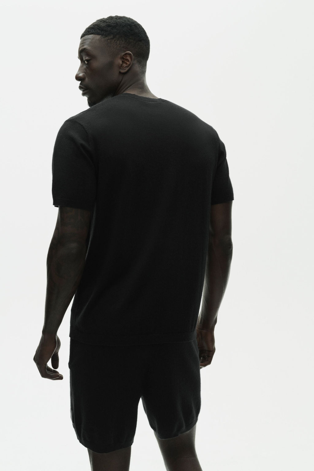 Cotton Cashmere Ever Soft Short Sleeve Crew - Black