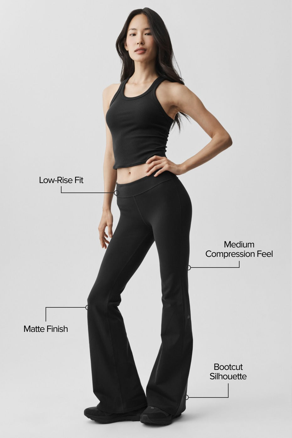 Airbrush Low-Rise Flare Legging (Regular) - Black