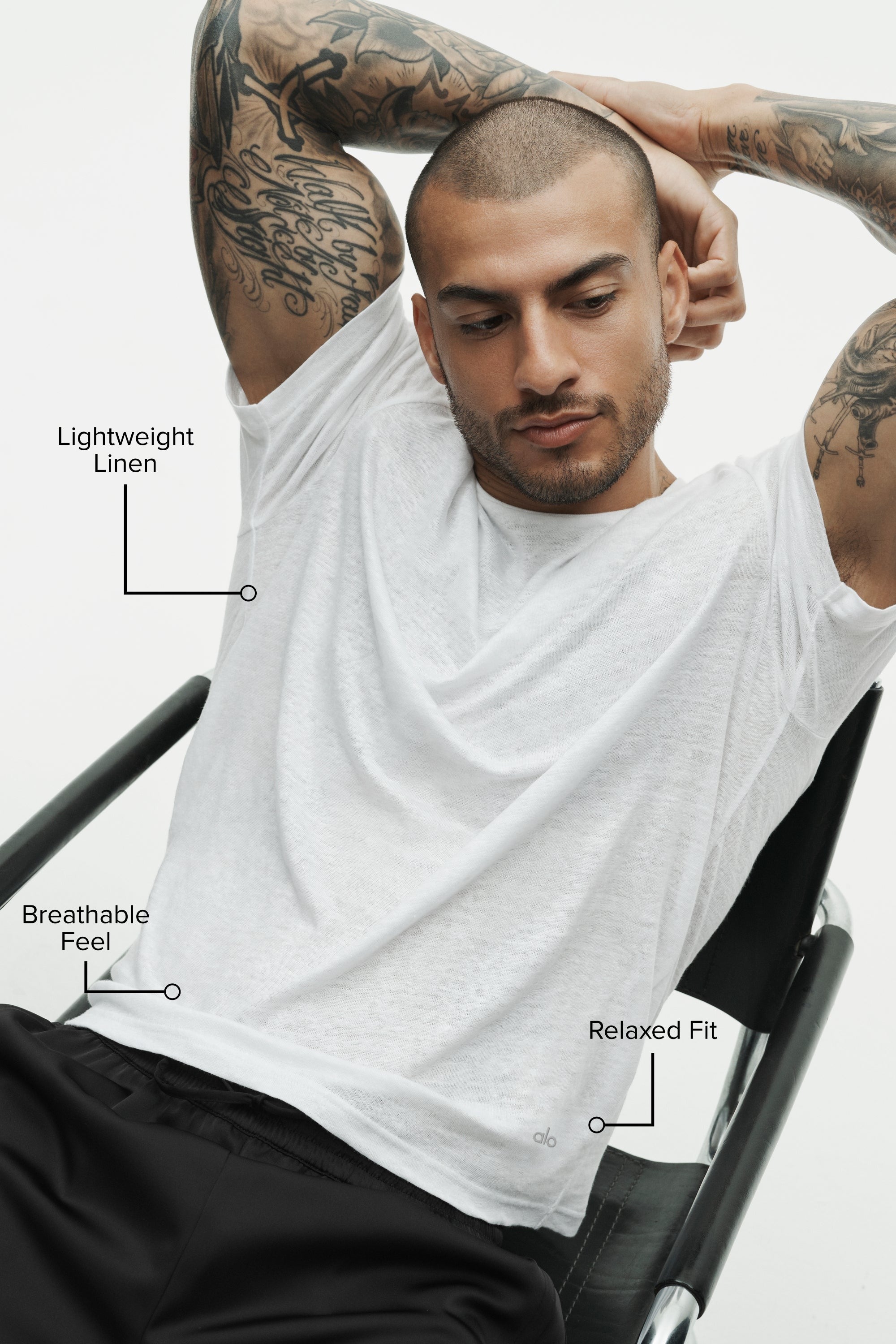 Linen Jersey Coastal Short Sleeve Tee - White