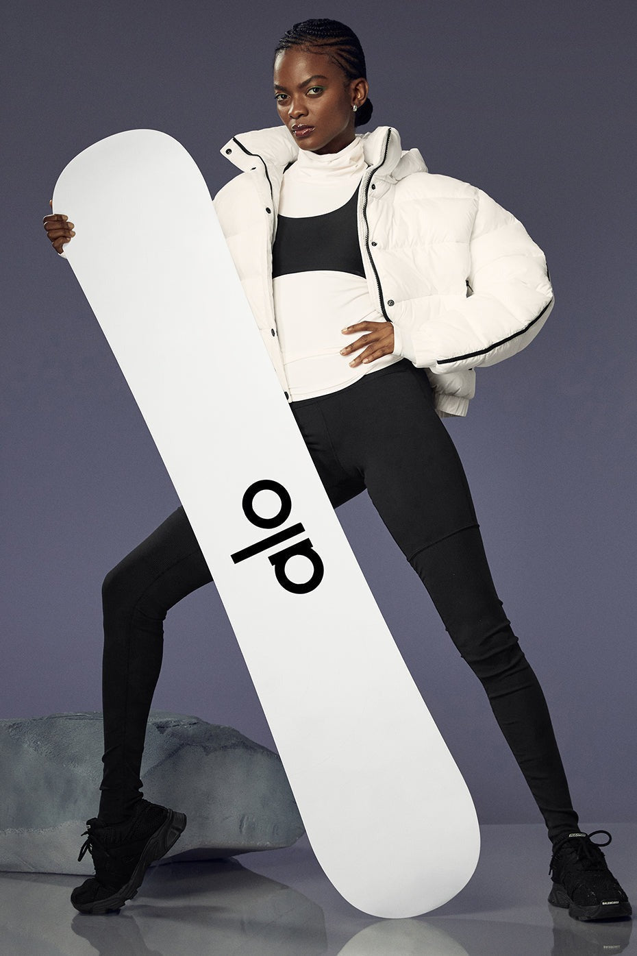 ALO Glacier Snowboard - Black/White