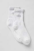 Unisex Half-Crew Throwback Sock - White Heather/Grey