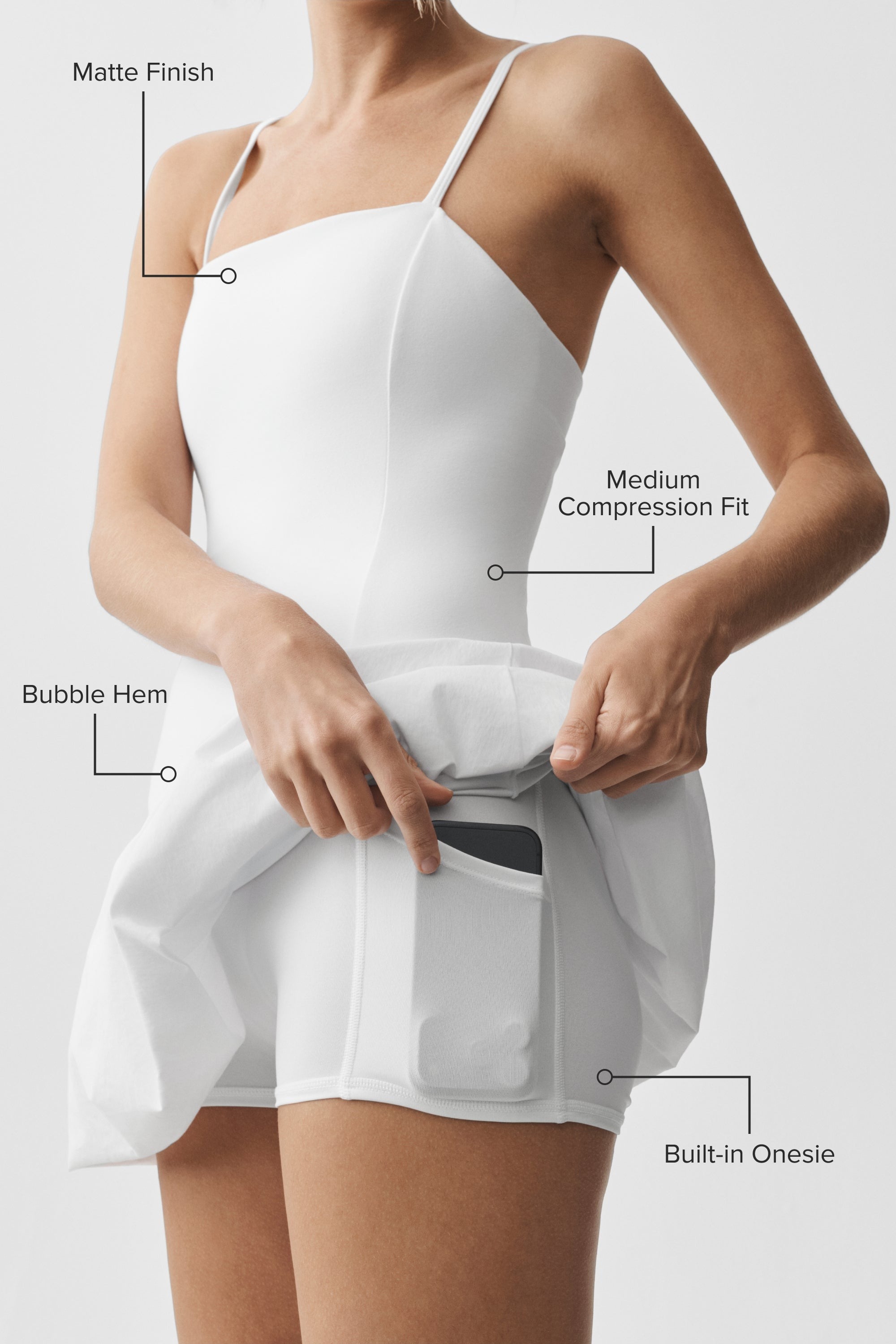 Airbrush Love Match Tennis Dress - White