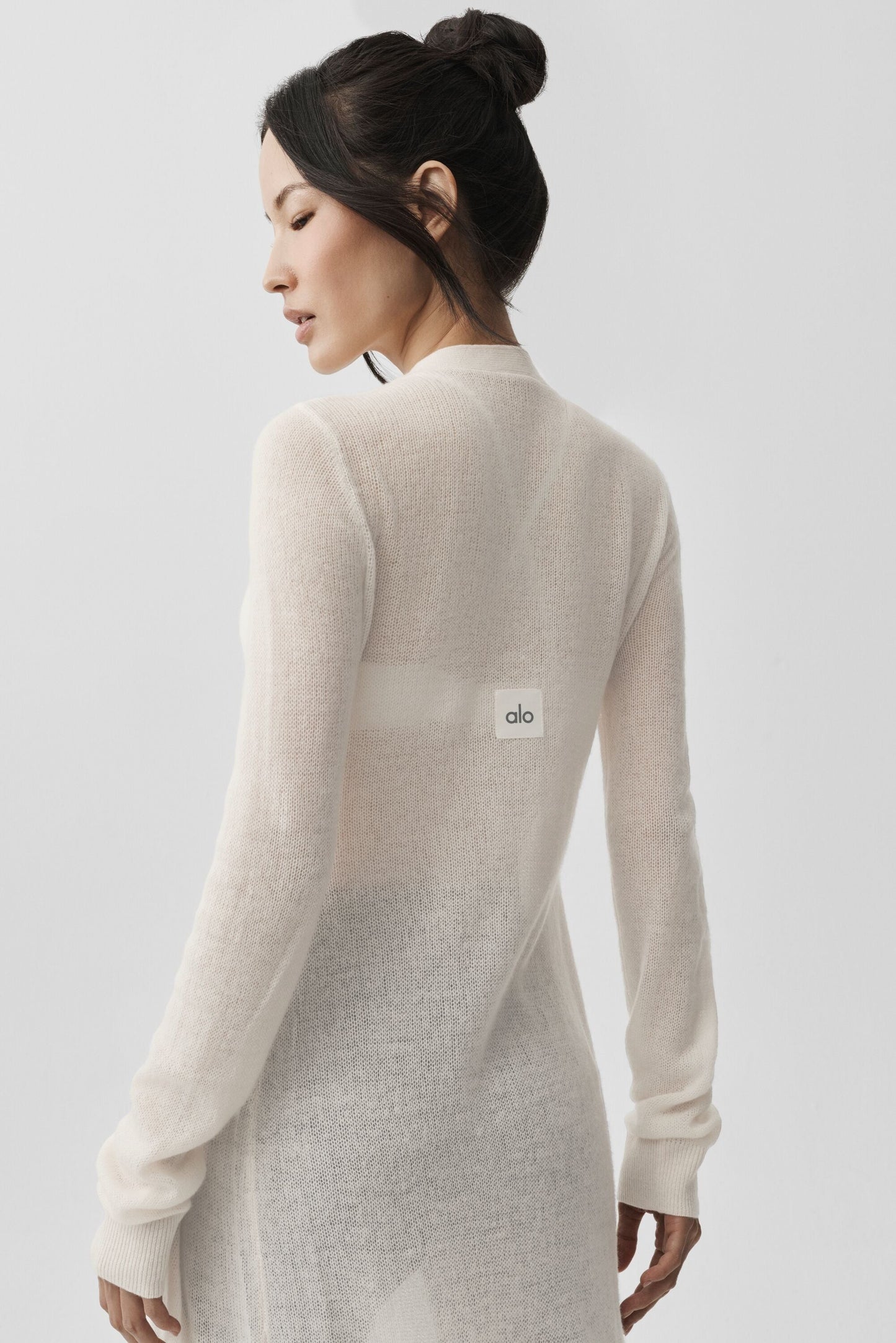 Sheer Cashmere Long Cardigan - Ivory