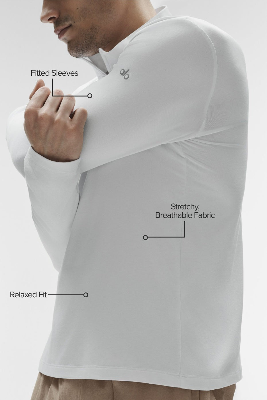 Conquer 1/4 Zip Reform Long Sleeve - White
