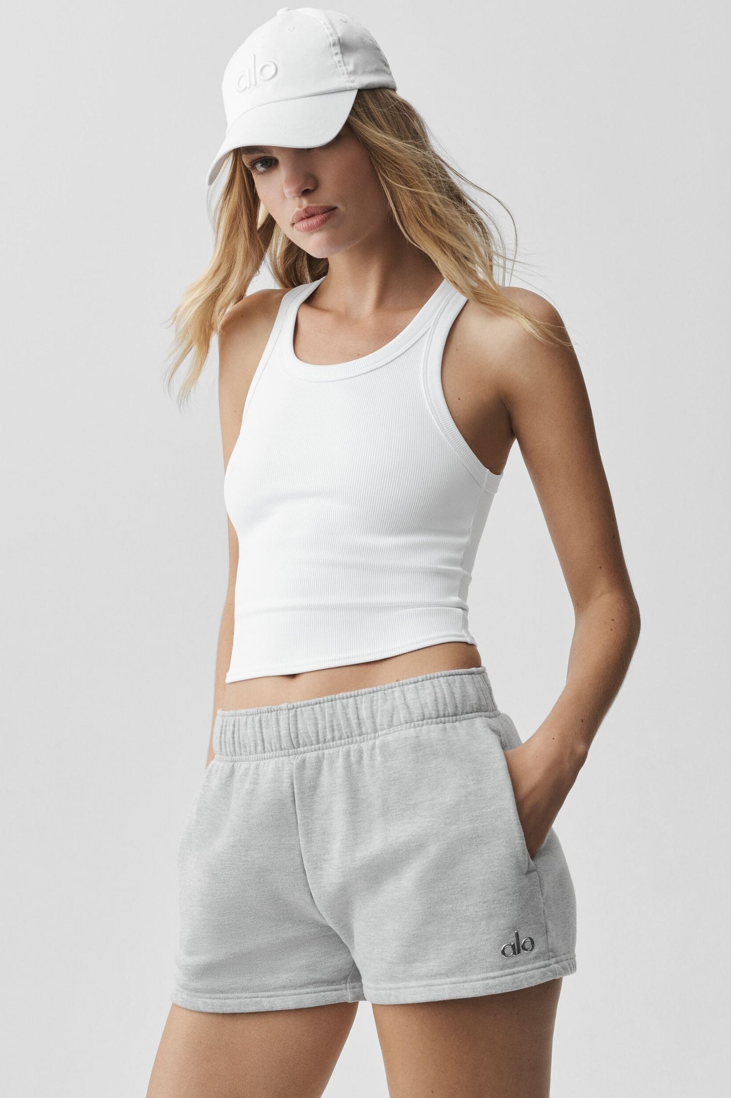Goddess Ribbed Go-To Tank - White