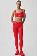 Airlift High-Waist Alignment Legging - Bright Red/White