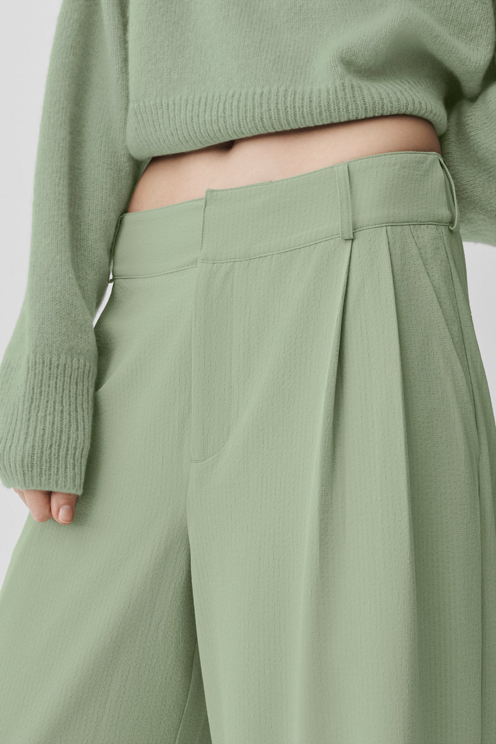High-Waist Dreamscape Trouser (Long) - Dune Grass