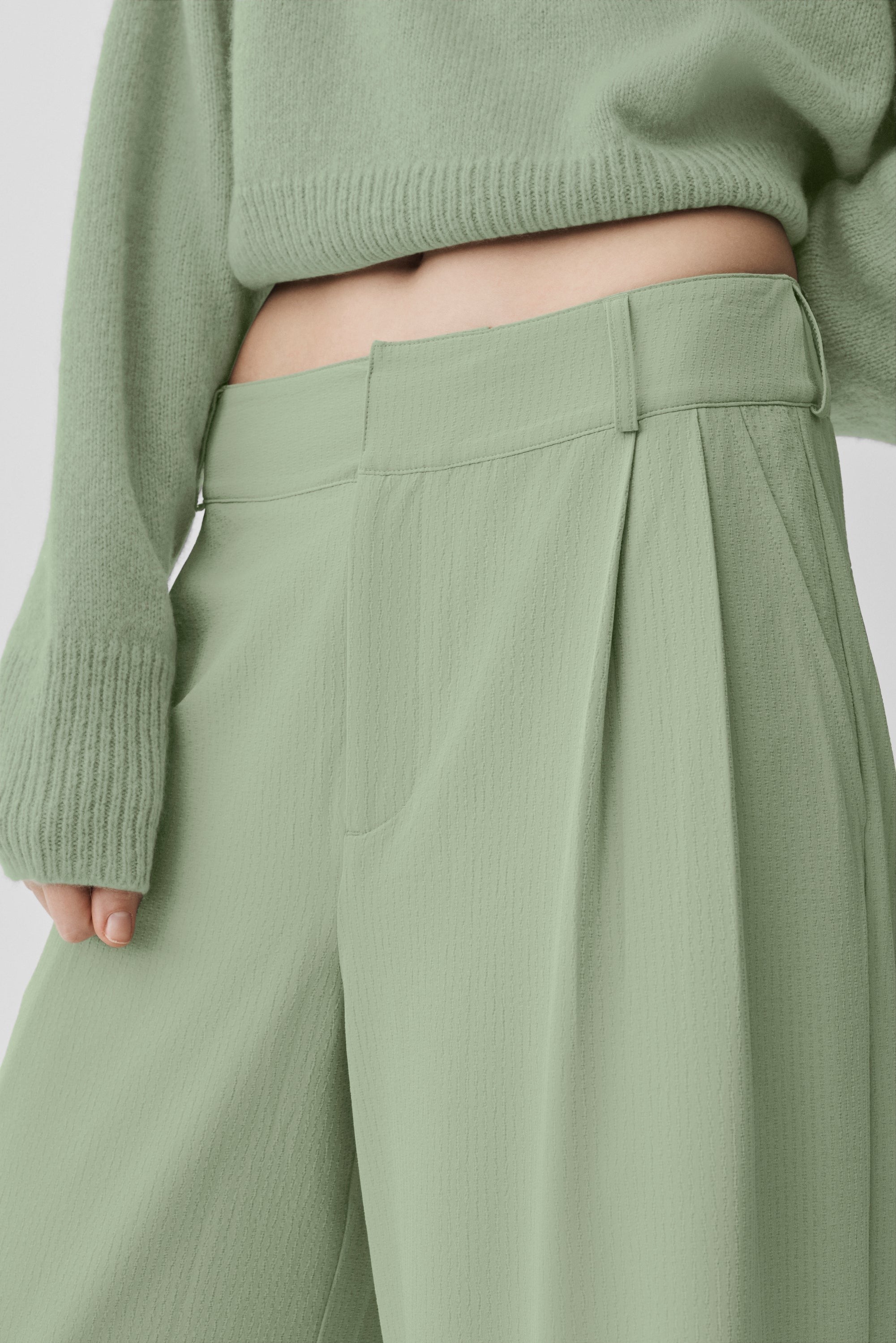 High-Waist Dreamscape Trouser (Long) - Dune Grass