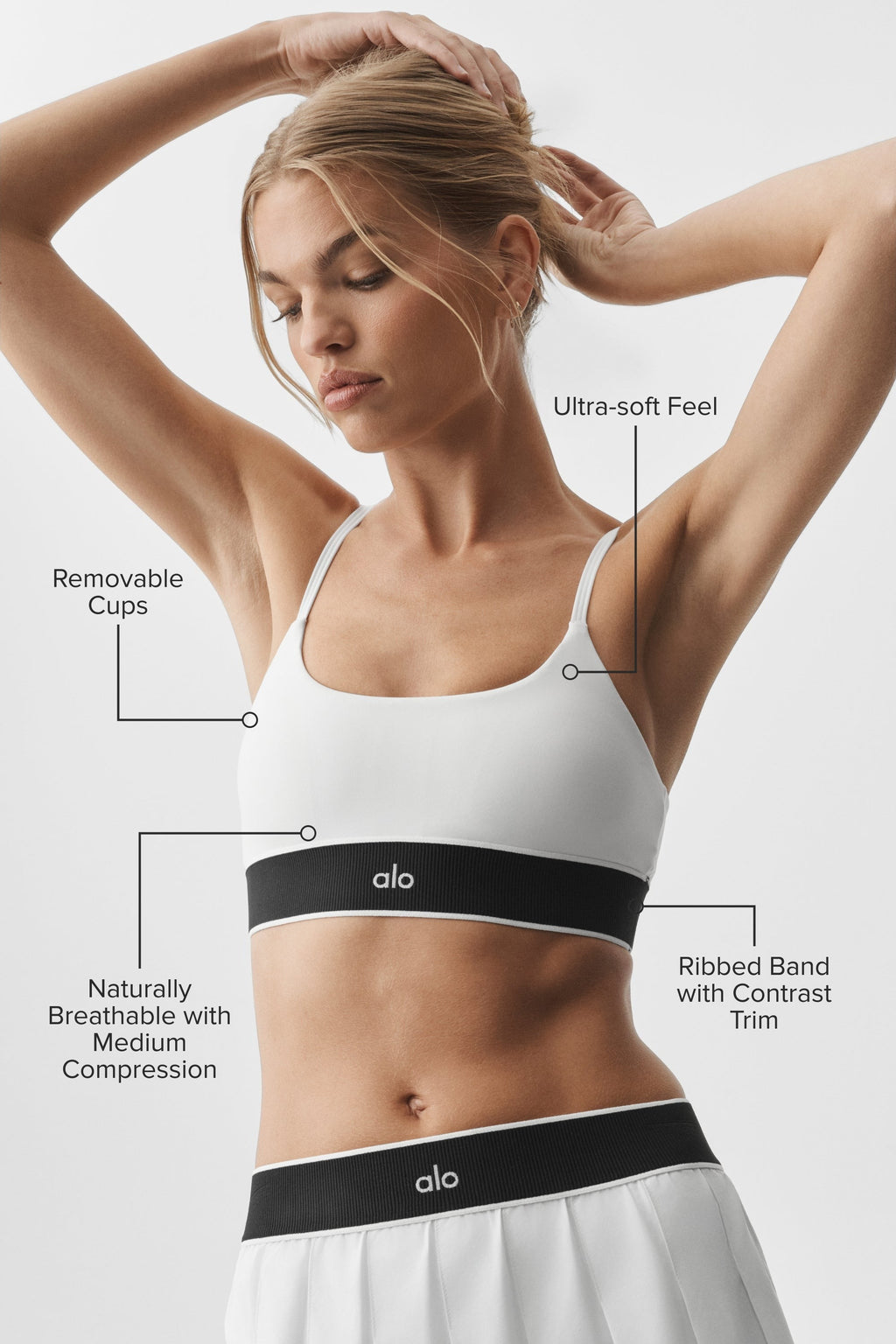 ALO Softsculpt Amp It Up Bra - White/Black