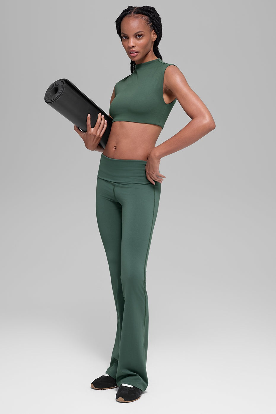 ALO Softsculpt Foldover Flare Legging (Regular) - Clover Green