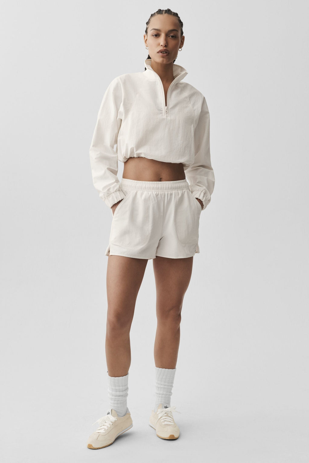 Cropped 1/4 Zip Alumni Pullover - Ivory