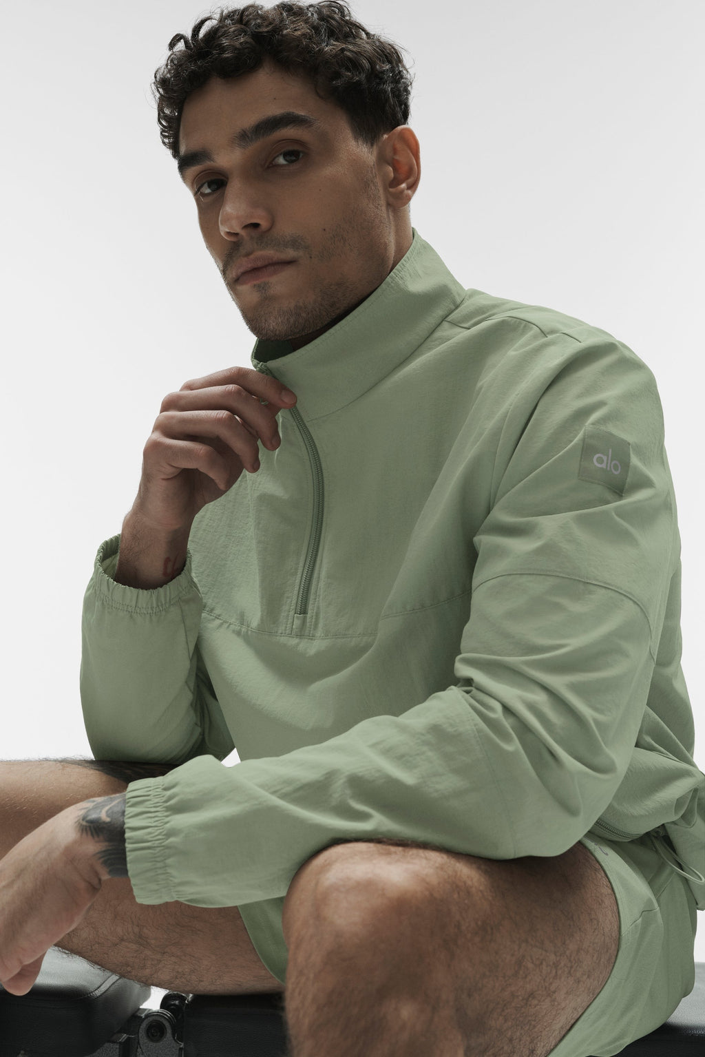 Light Weight Takeaway Track Pullover - Dune Grass