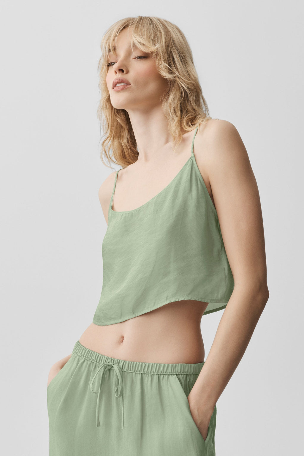 Semi-Sheer Golden Hour Tank - Dune Grass