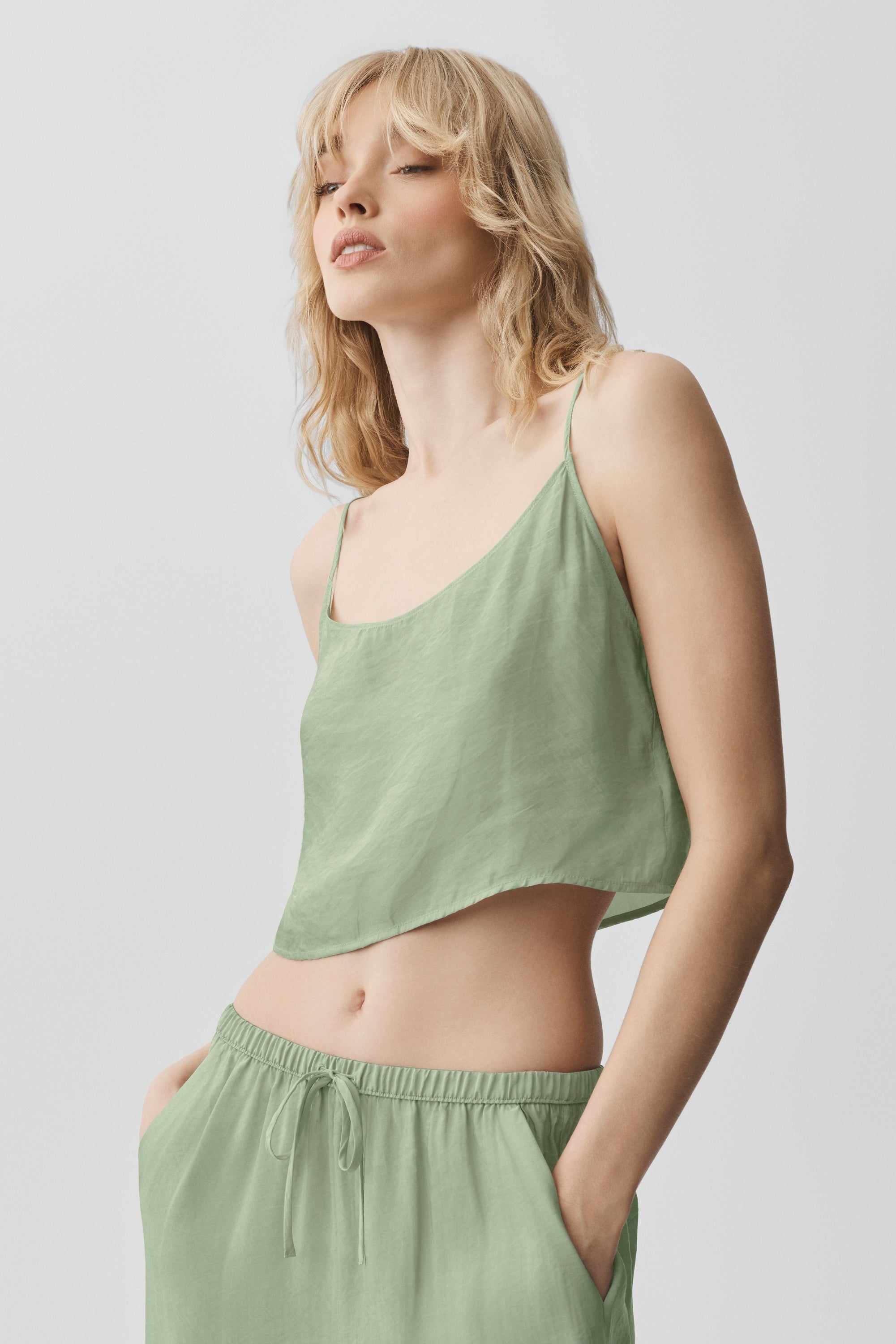 Semi-Sheer Golden Hour Tank - Dune Grass