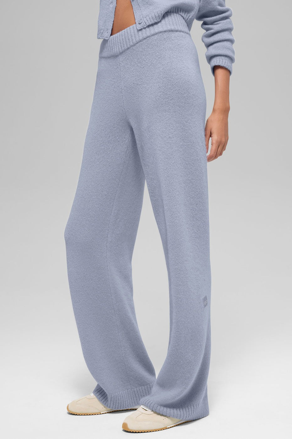 Wool Cashmere High-Waist New Class Wide Leg Pant - Winter Frost