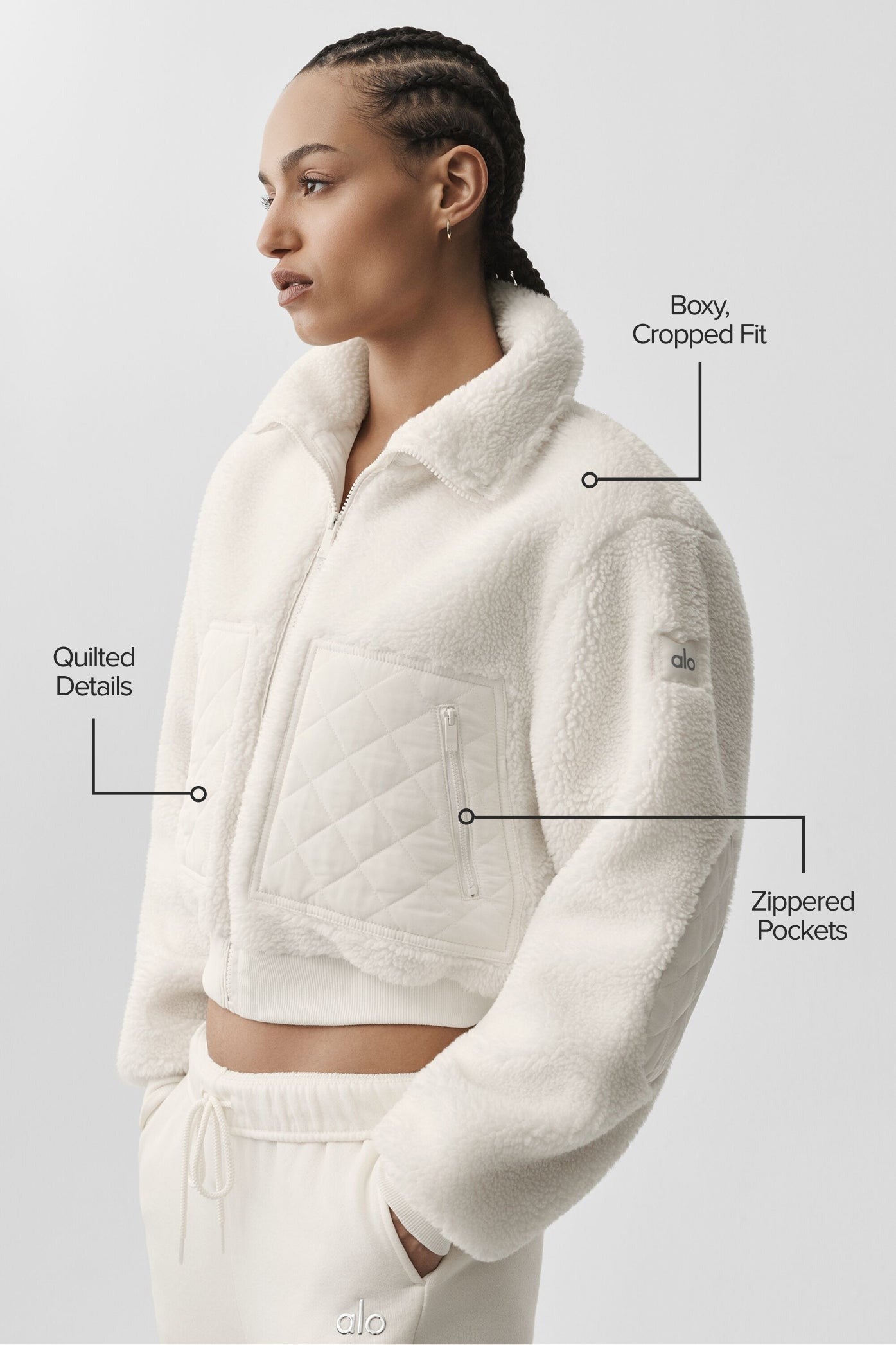 Sherpa Edge Bomber - Ivory