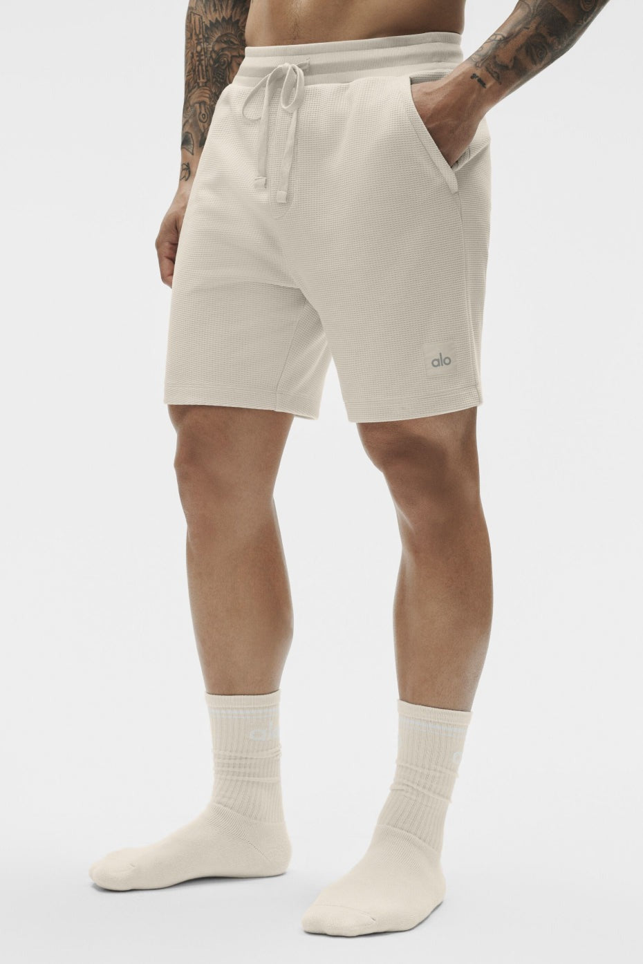 7" Waffle Lounge Short - Bone