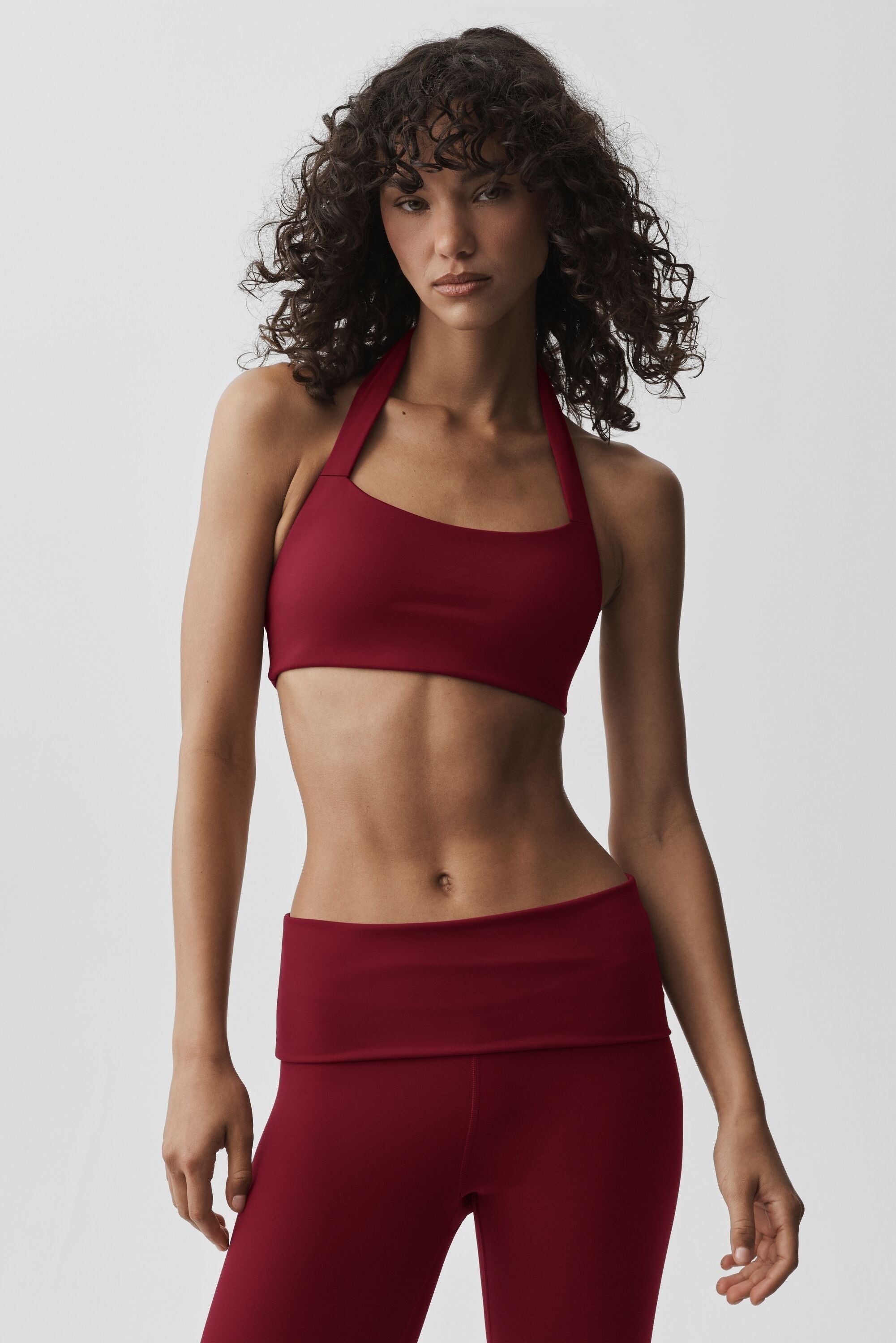 ALO Softsculpt Feel The Heat Halter Bra - Summer Romance Red
