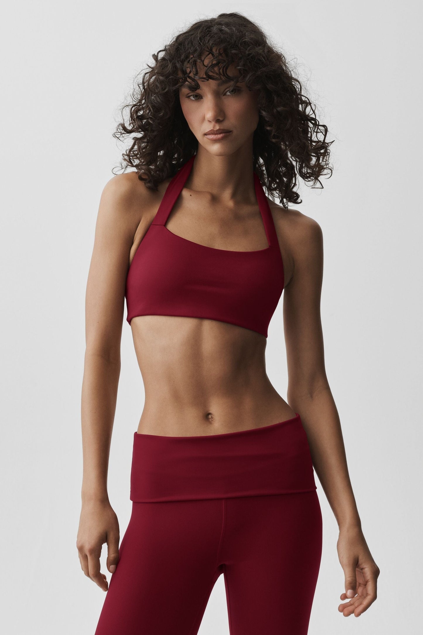 ALO Softsculpt Feel The Heat Halter Bra - Summer Romance Red