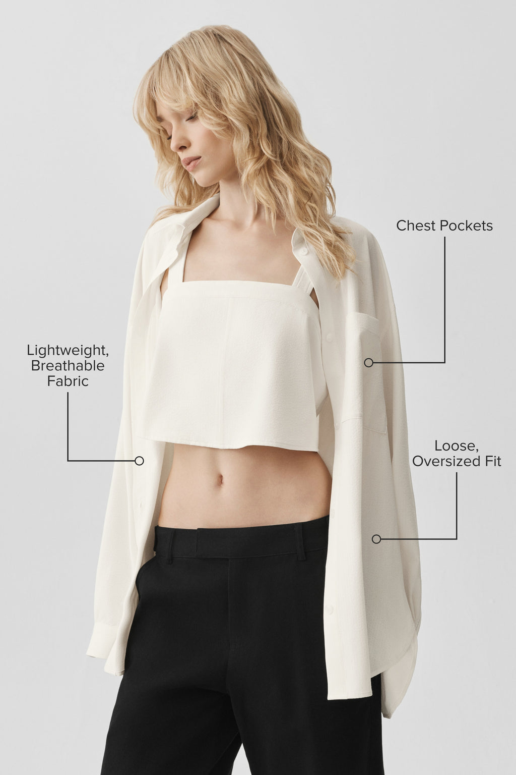 Dreamscape Button Down Long Sleeve - Ivory