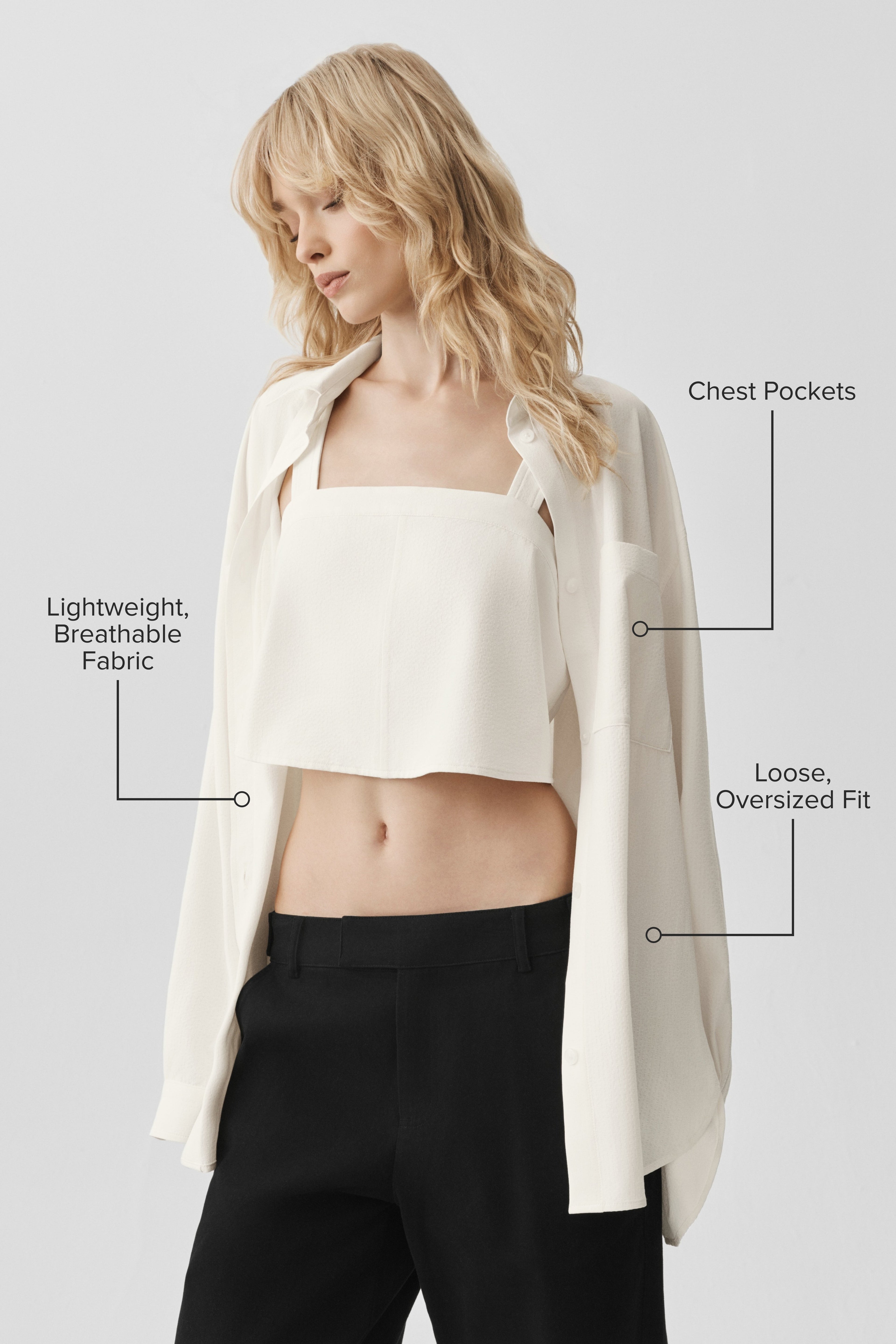 Dreamscape Button Down Long Sleeve - Ivory
