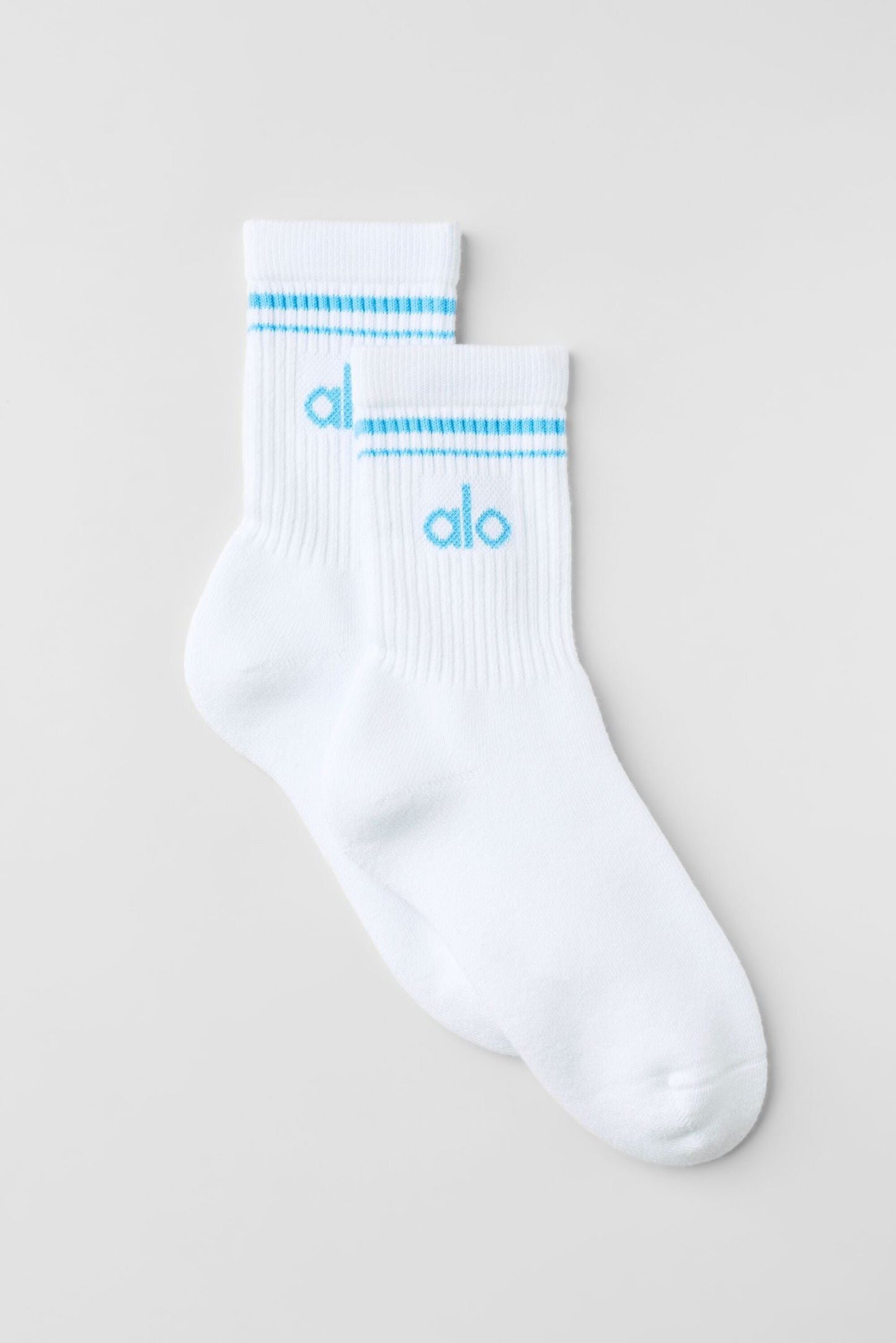 Unisex Half-Crew Throwback Sock - White/Azure Blue