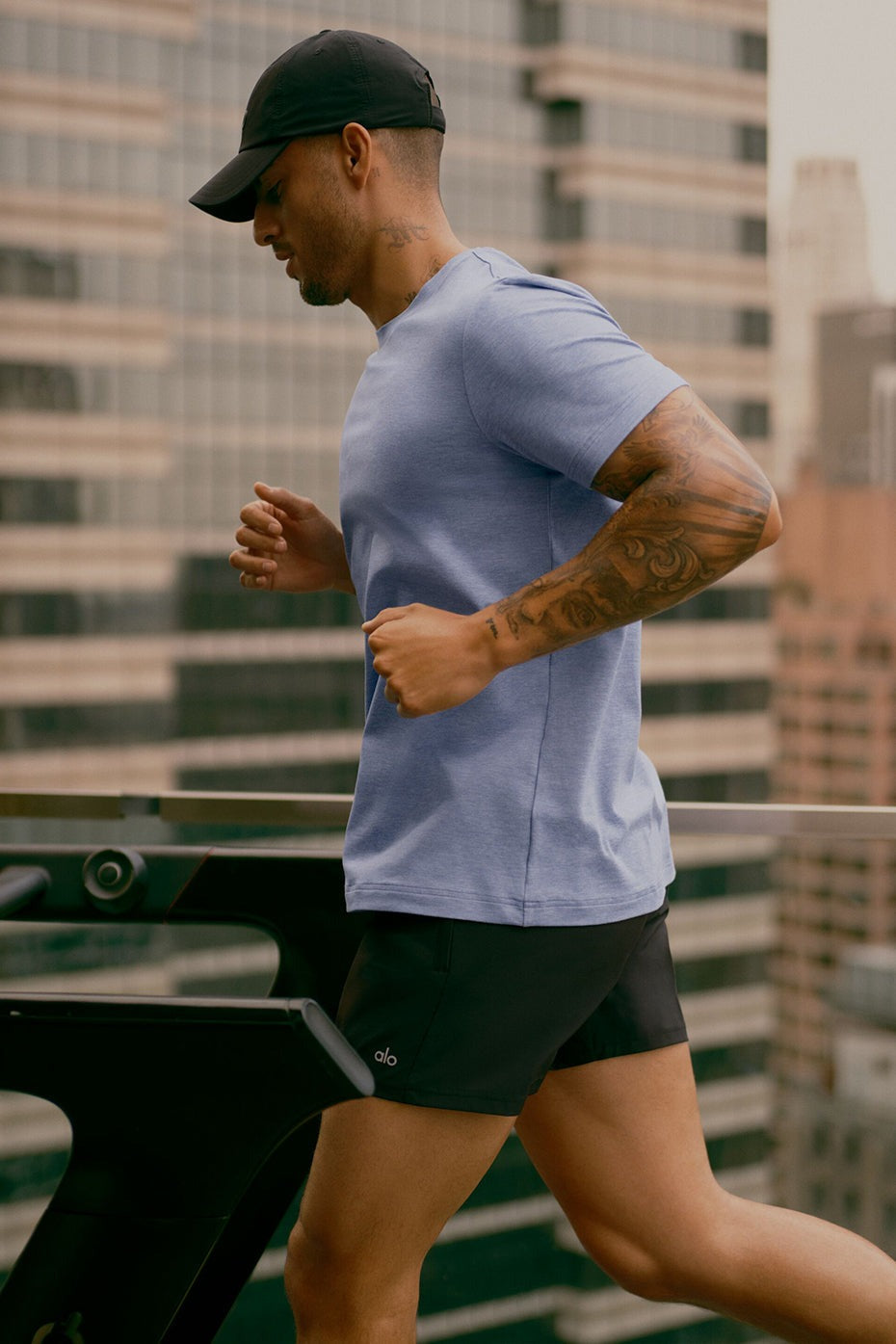 Conquer Reform Crewneck Short Sleeve - Provence Blue Heather