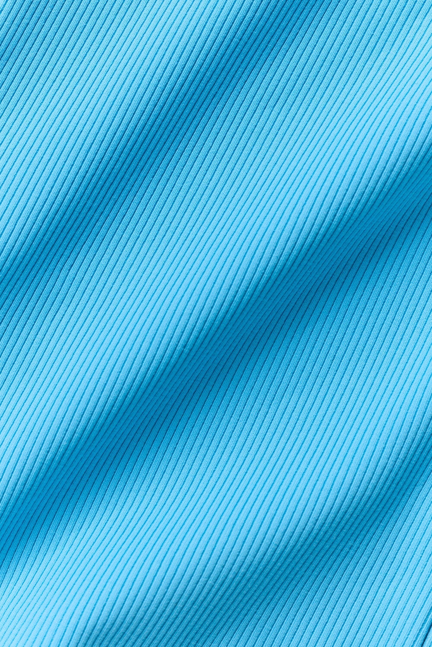 Goddess Ribbed High-Waist First Pick Short - Azure Blue/White