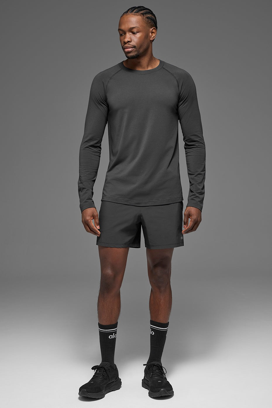 ALO Vapor Crewneck Long Sleeve - Anthracite