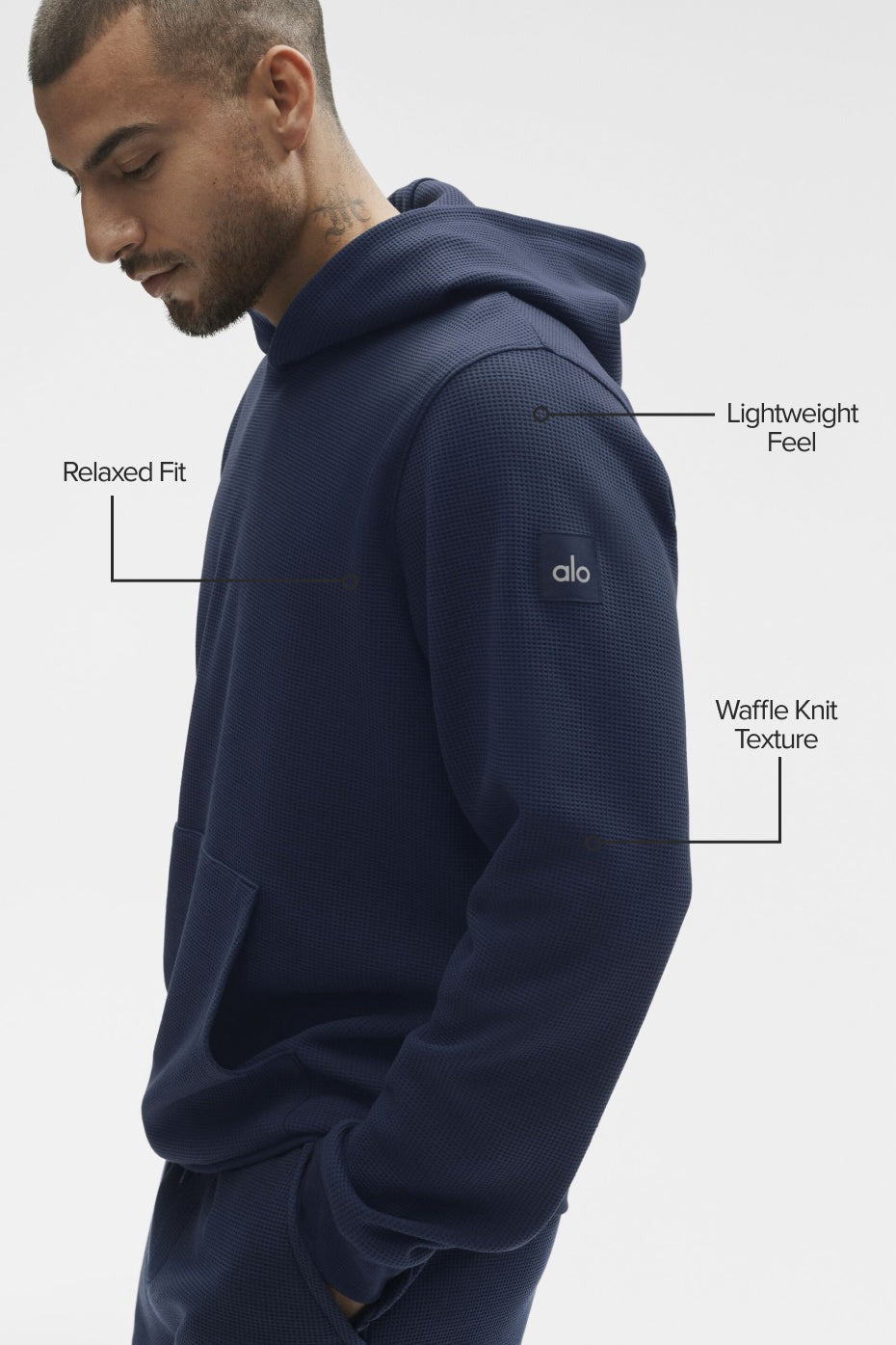 Waffle Lounge Hoodie - Navy