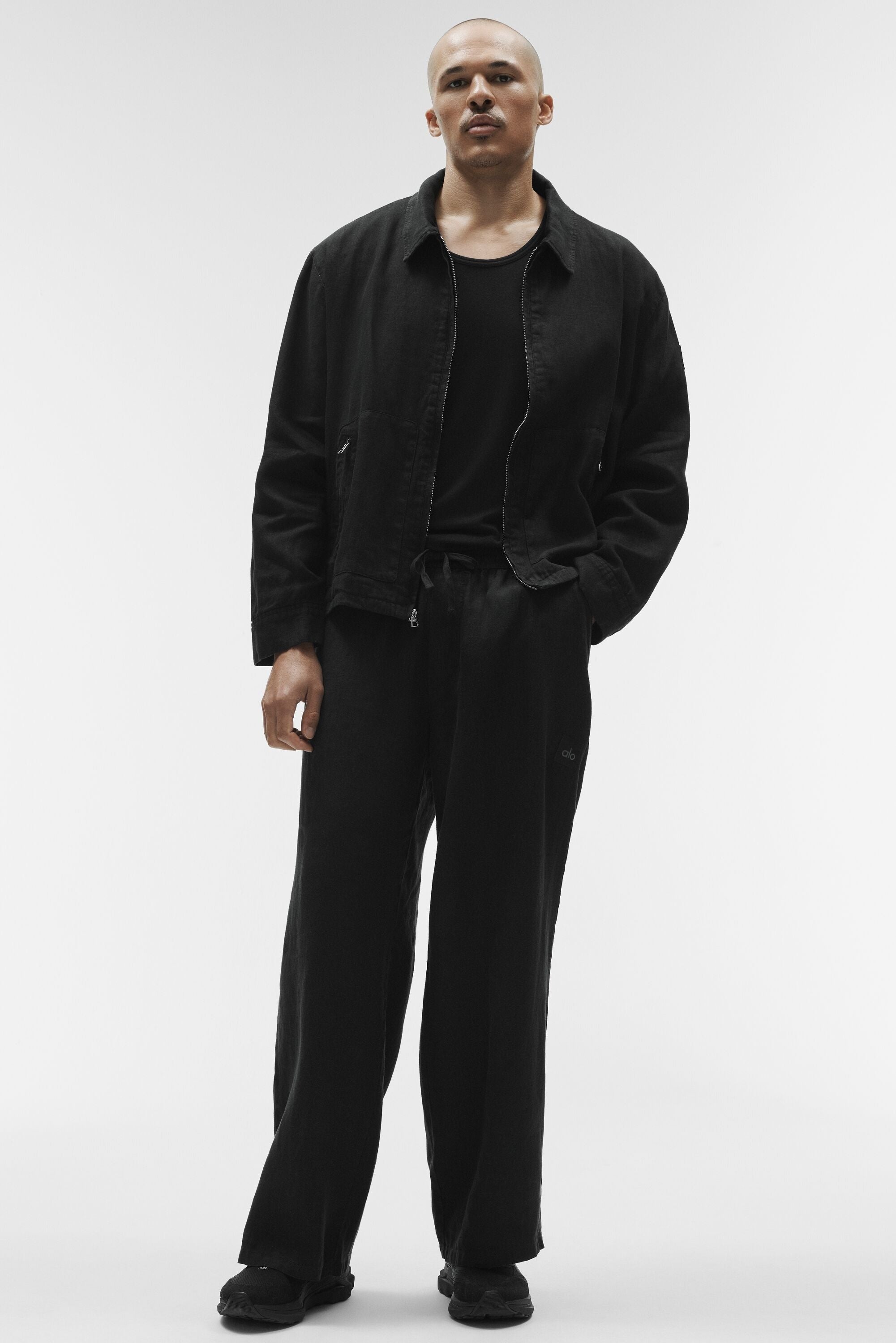 Linen Days Full Zip Jacket - Black