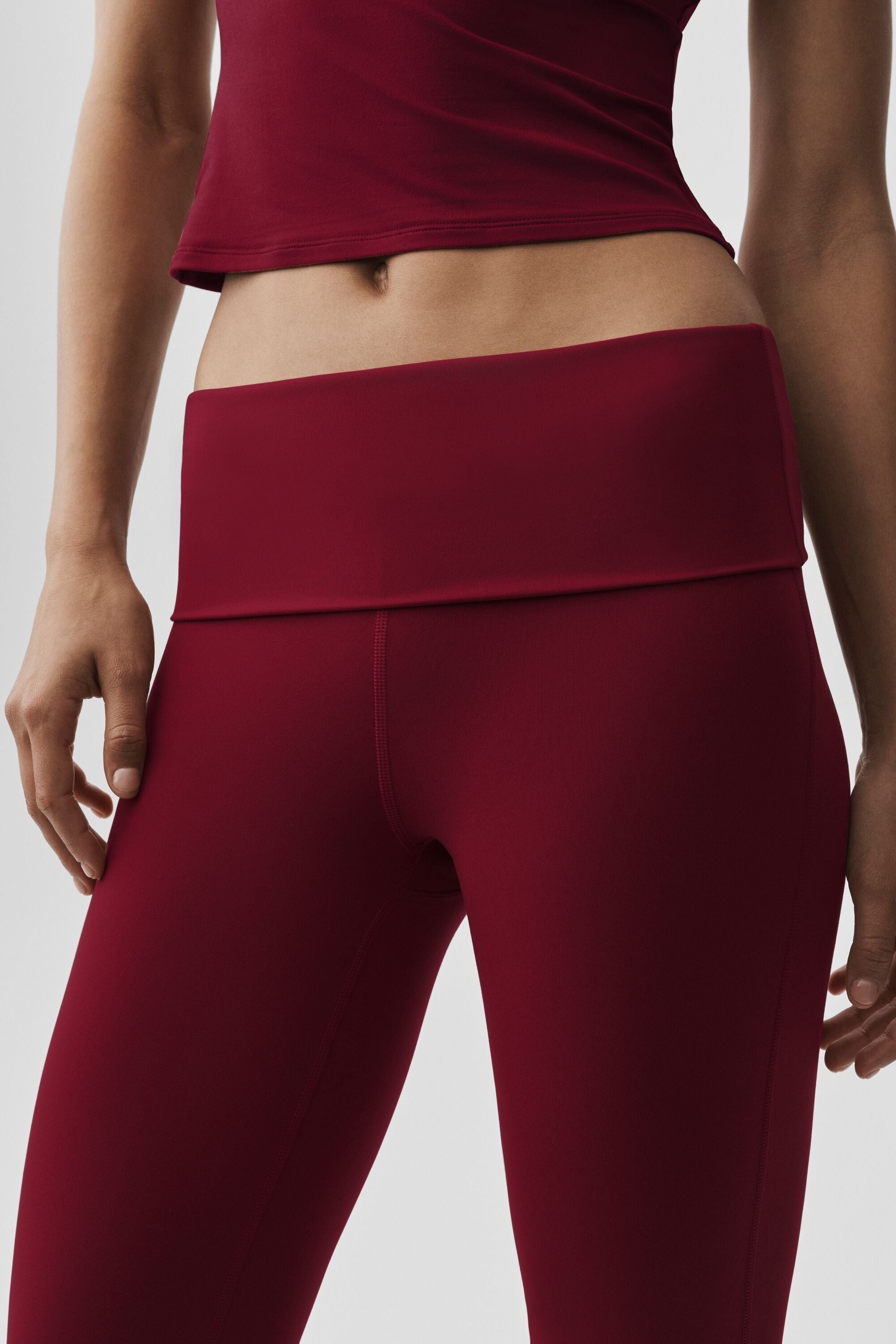 ALO Softsculpt Foldover Flare Legging (Regular) - Summer Romance Red