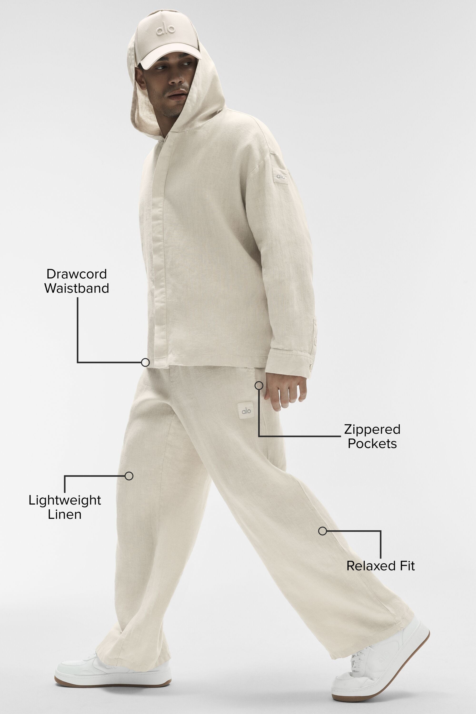 Linen Days Straight Leg Pant - Bone