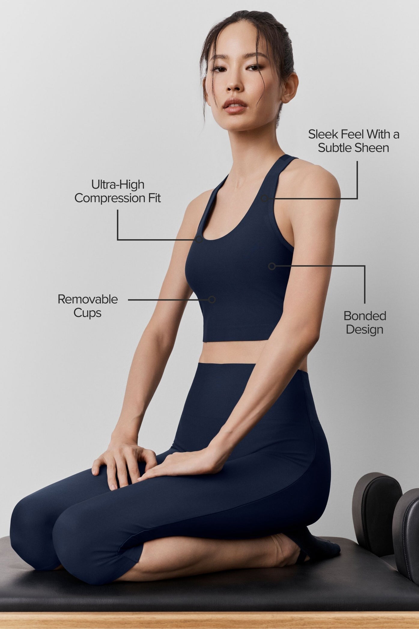 Airlift Super Sleek Bra Tank - Navy