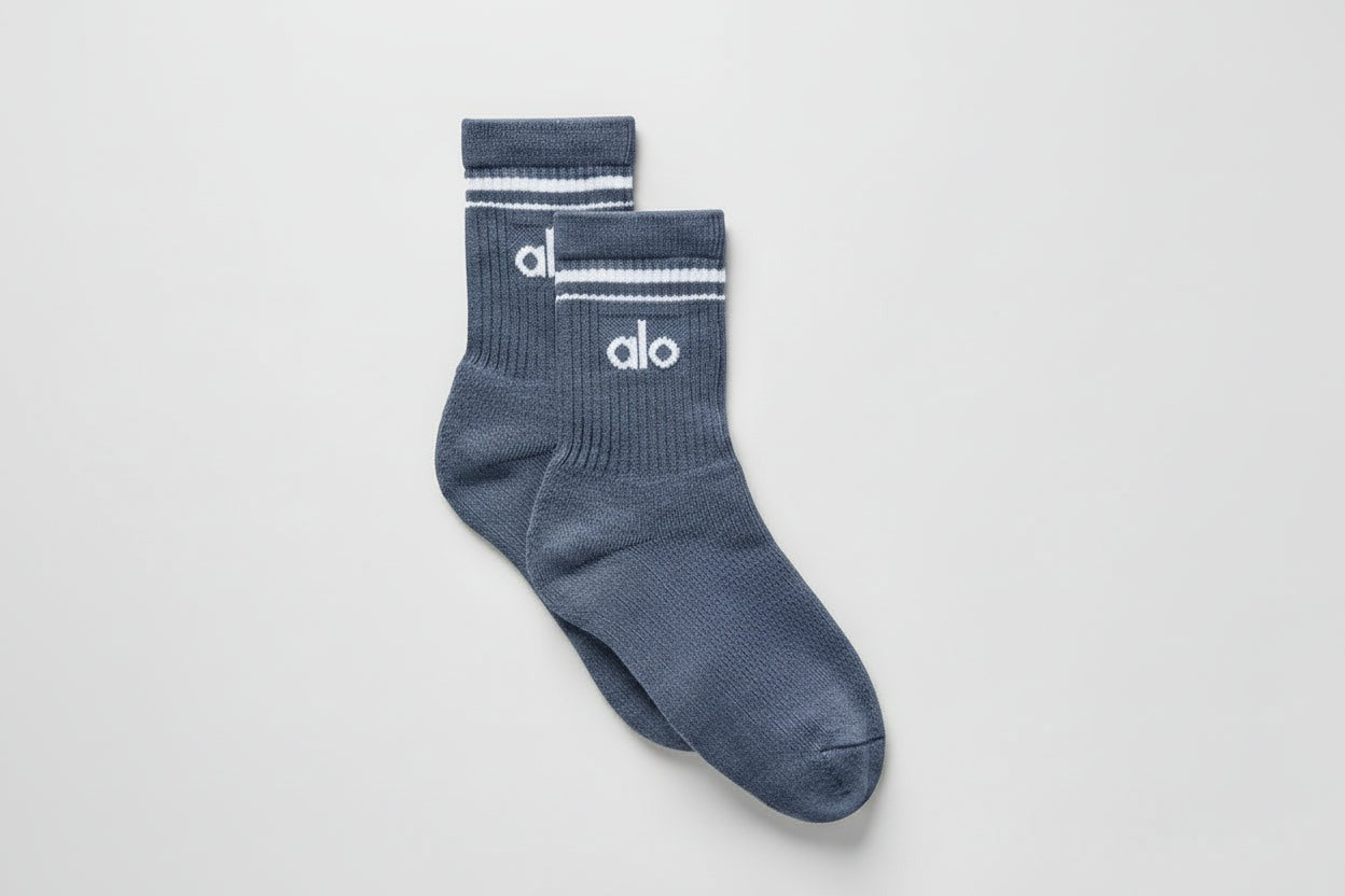 Unisex Half-Crew Throwback Sock - Bluestone/White