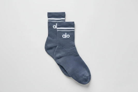 Unisex Half-Crew Throwback Sock - Bluestone/White