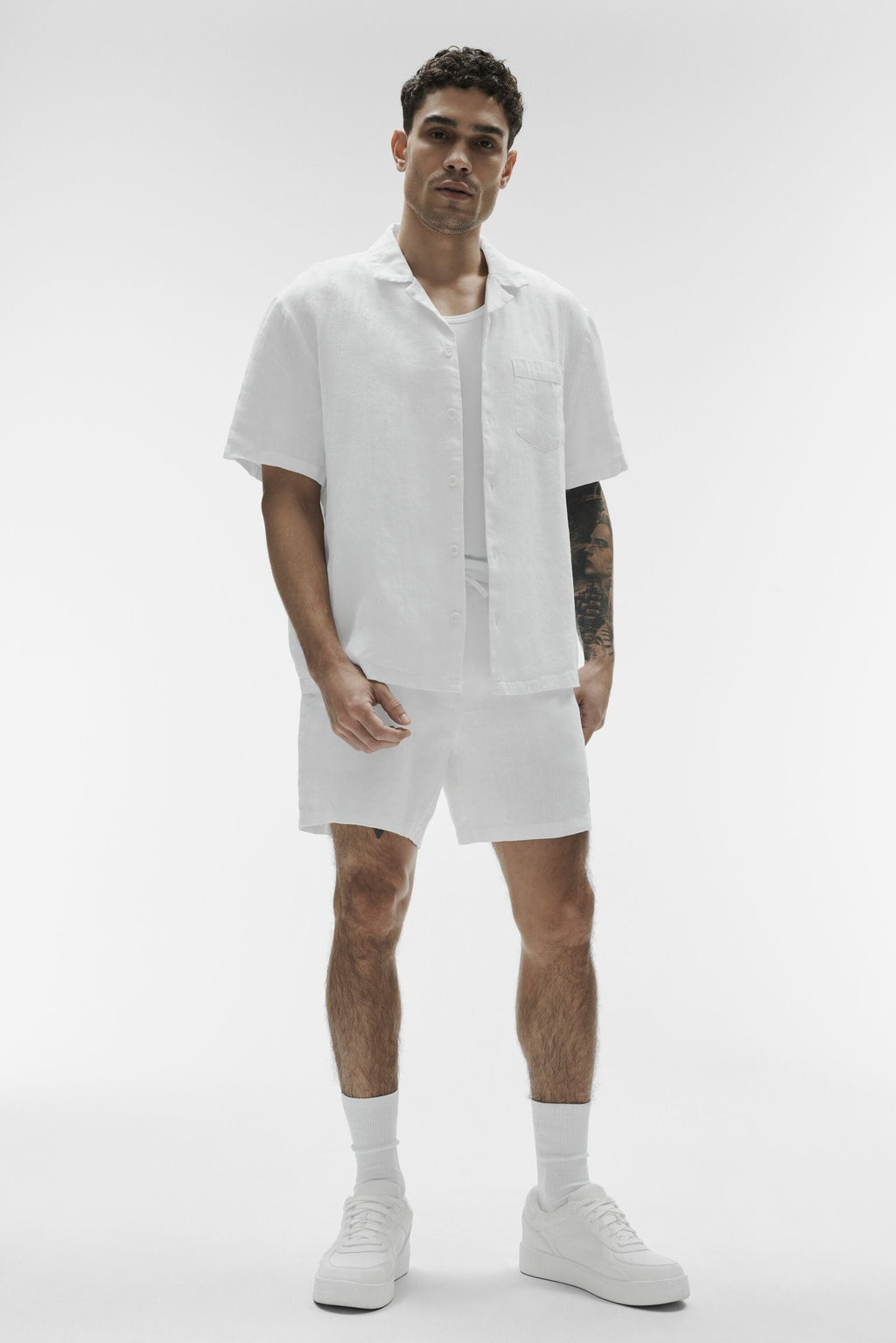 Linen Days Short Sleeve Button Up - White