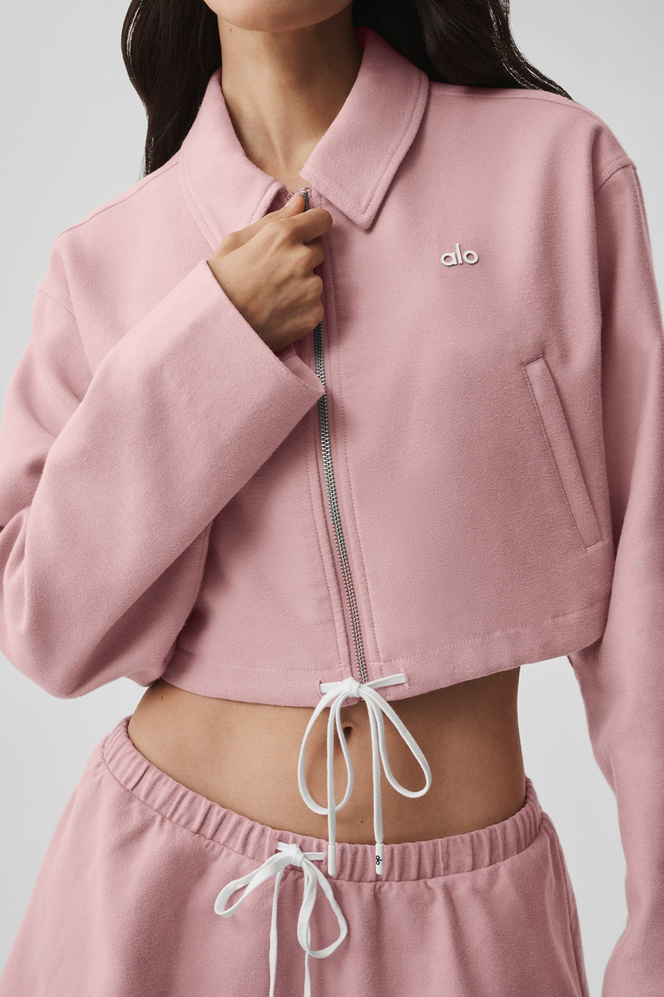 Cropped Fan Favorite Full Zip Jacket - Vintage Pink