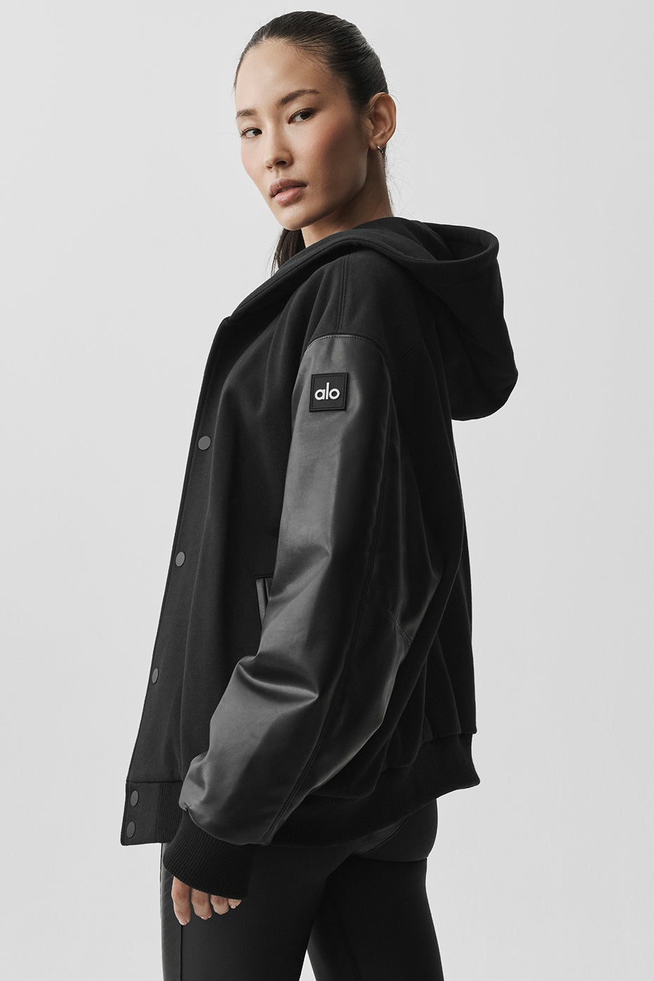 Select Hooded Bomber Jacket - Black