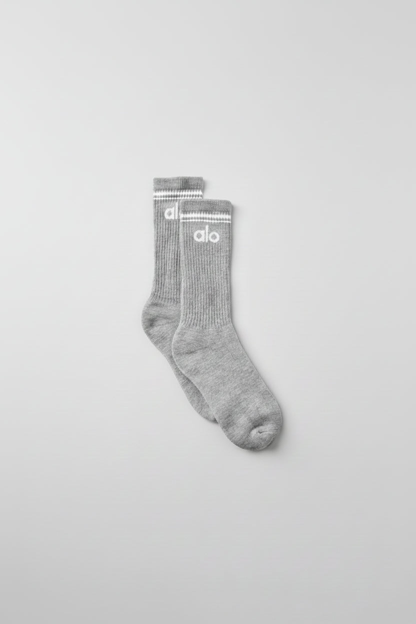 Unisex Throwback Sock - Athletic Heather Grey/White